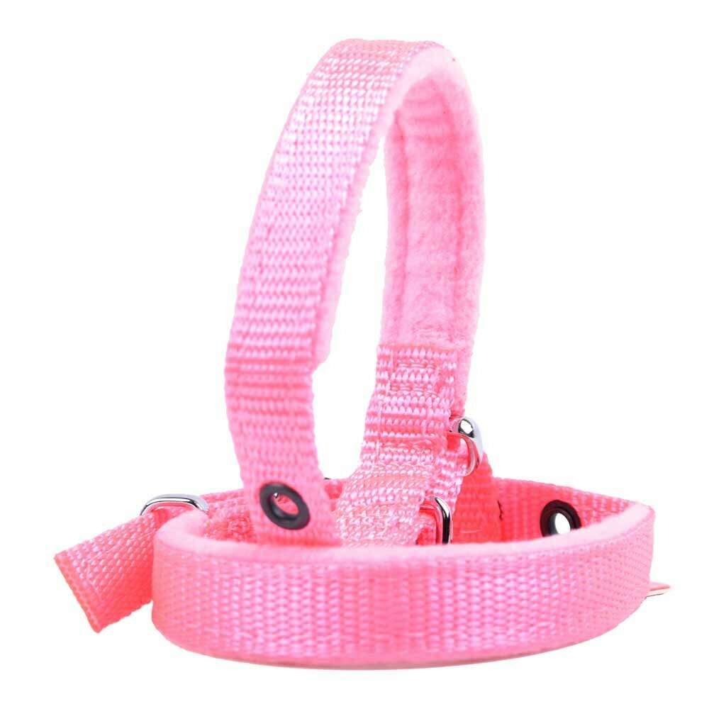 Collar para perros con acolchado suave de forro polar GogiPet®, rosa