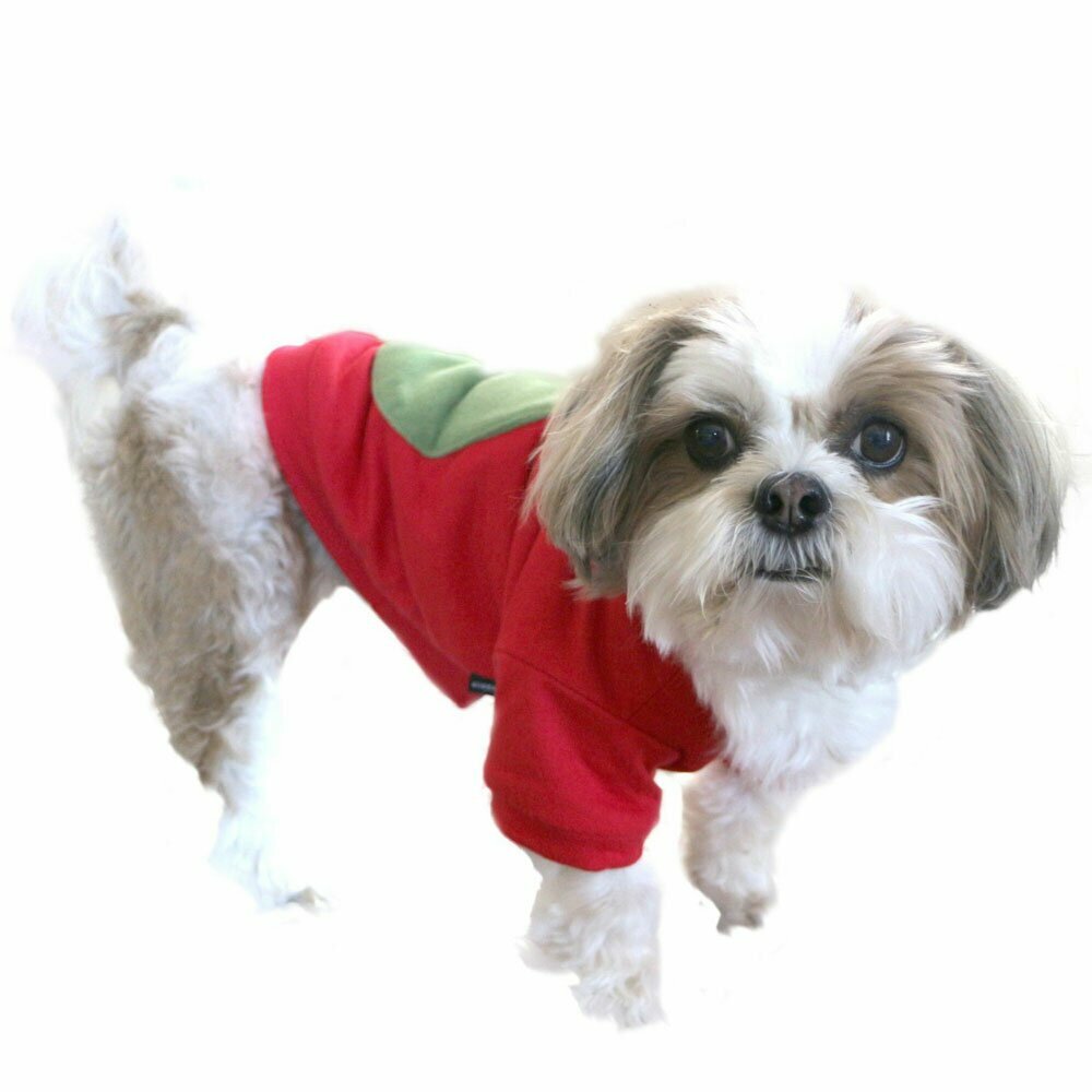 Pulover de invierno para perros rojo con capucha