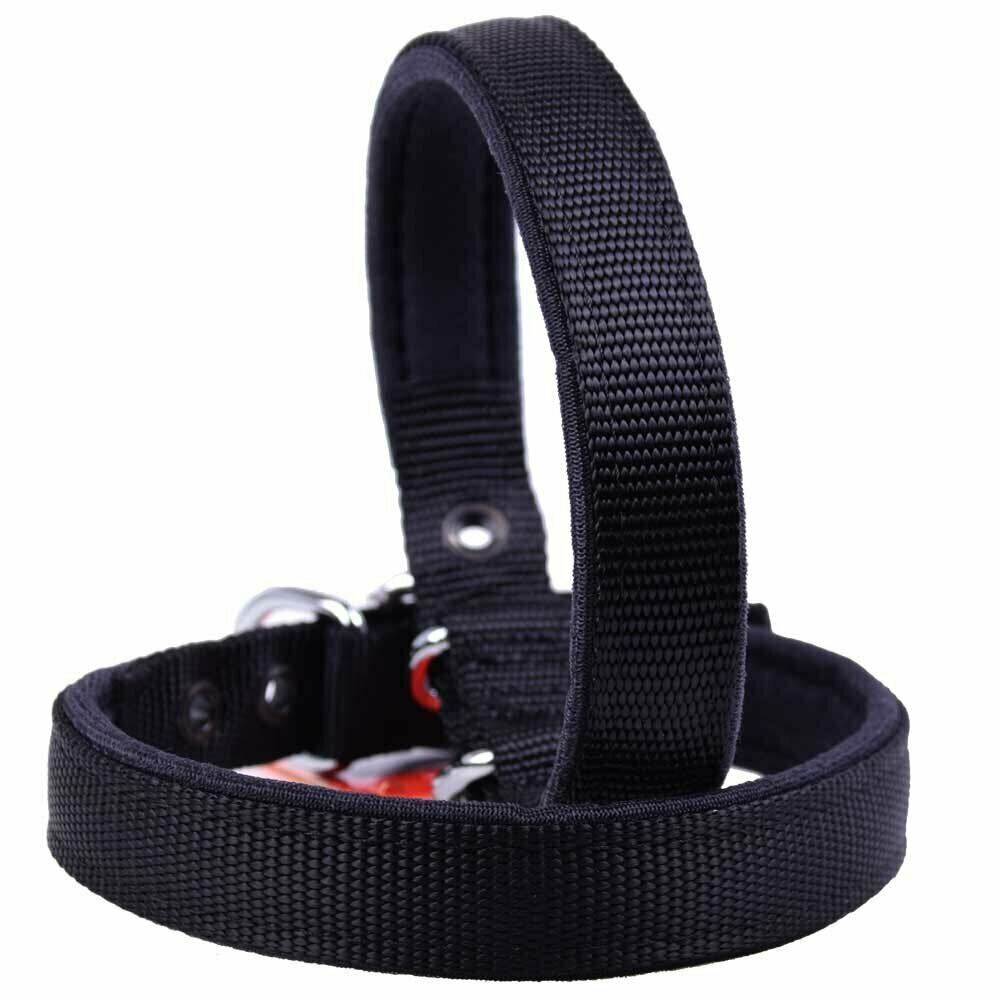 Collar para perros acolchado textil Confort de GogiPet®, negro
