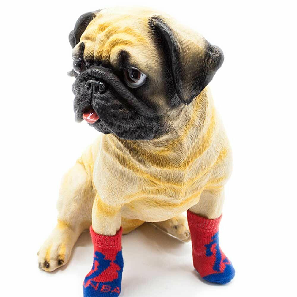 Calcetines antideslizantes para perros GogiPet, NBA rojo-azul, alta calidad
