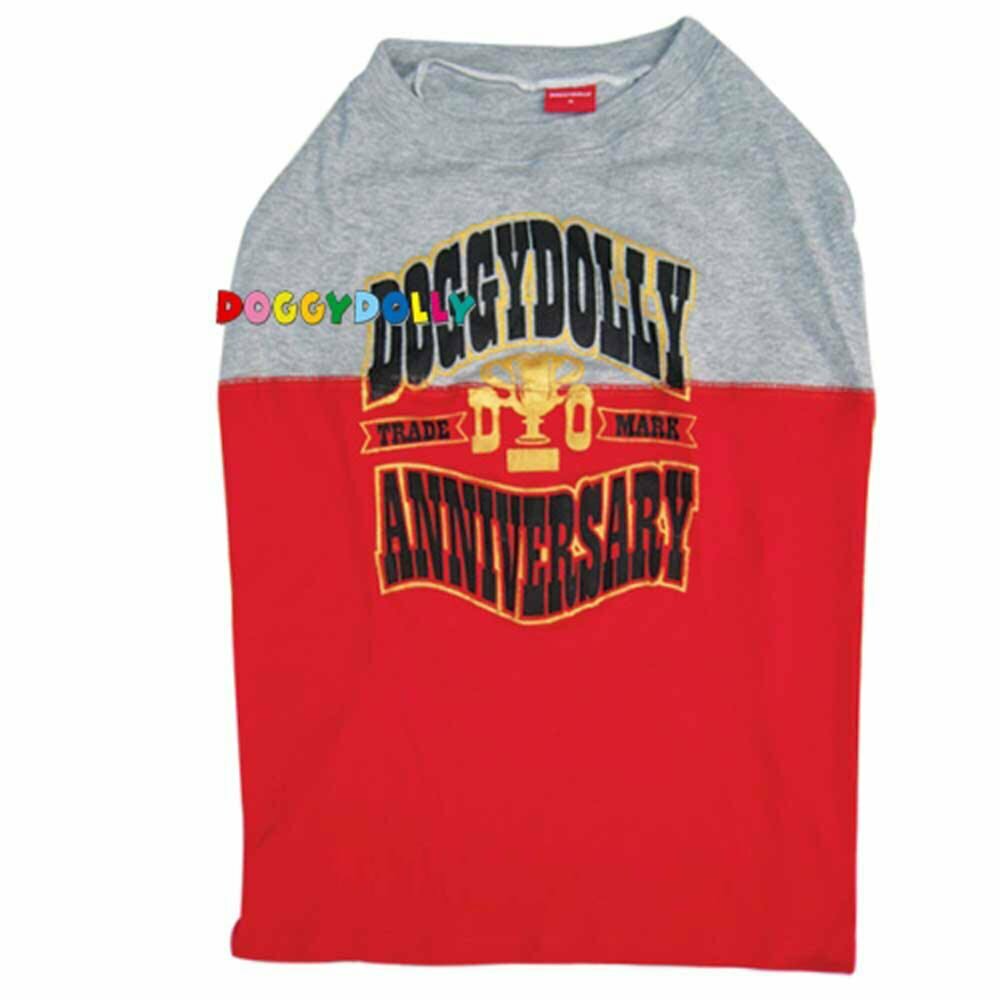Camiseta roja para perros grandes "Anniversary" de DoggyDolly BD021