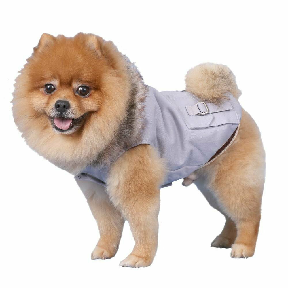 Abrigo para perros forrado de pelo sintético muy cálido para los días frios