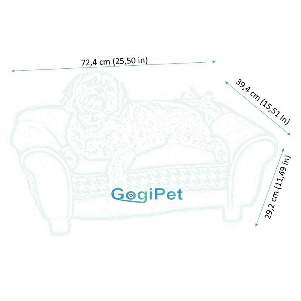 Dimensiones del sofá para mascotas GogiPet® modelo Tea Time