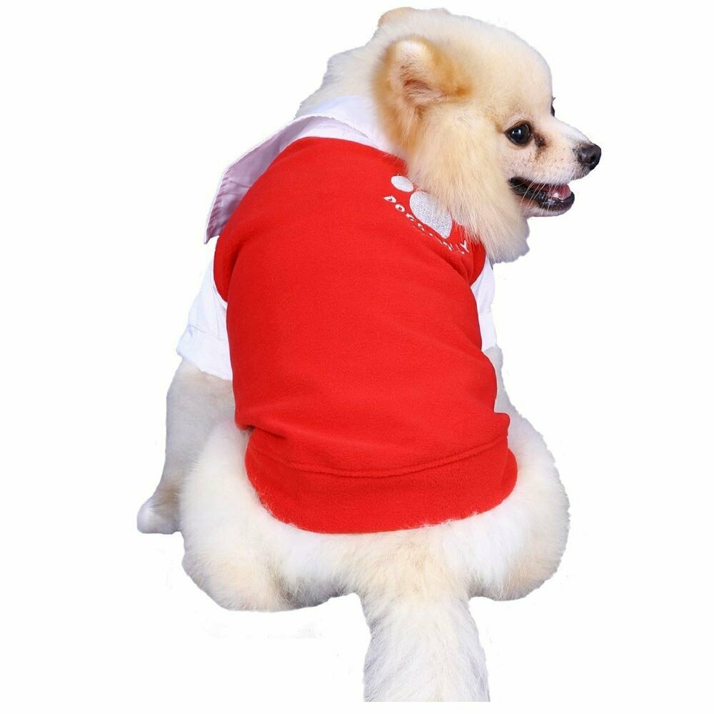 Suéter para perros pequeños de forro polar DoggyDolly, rojo