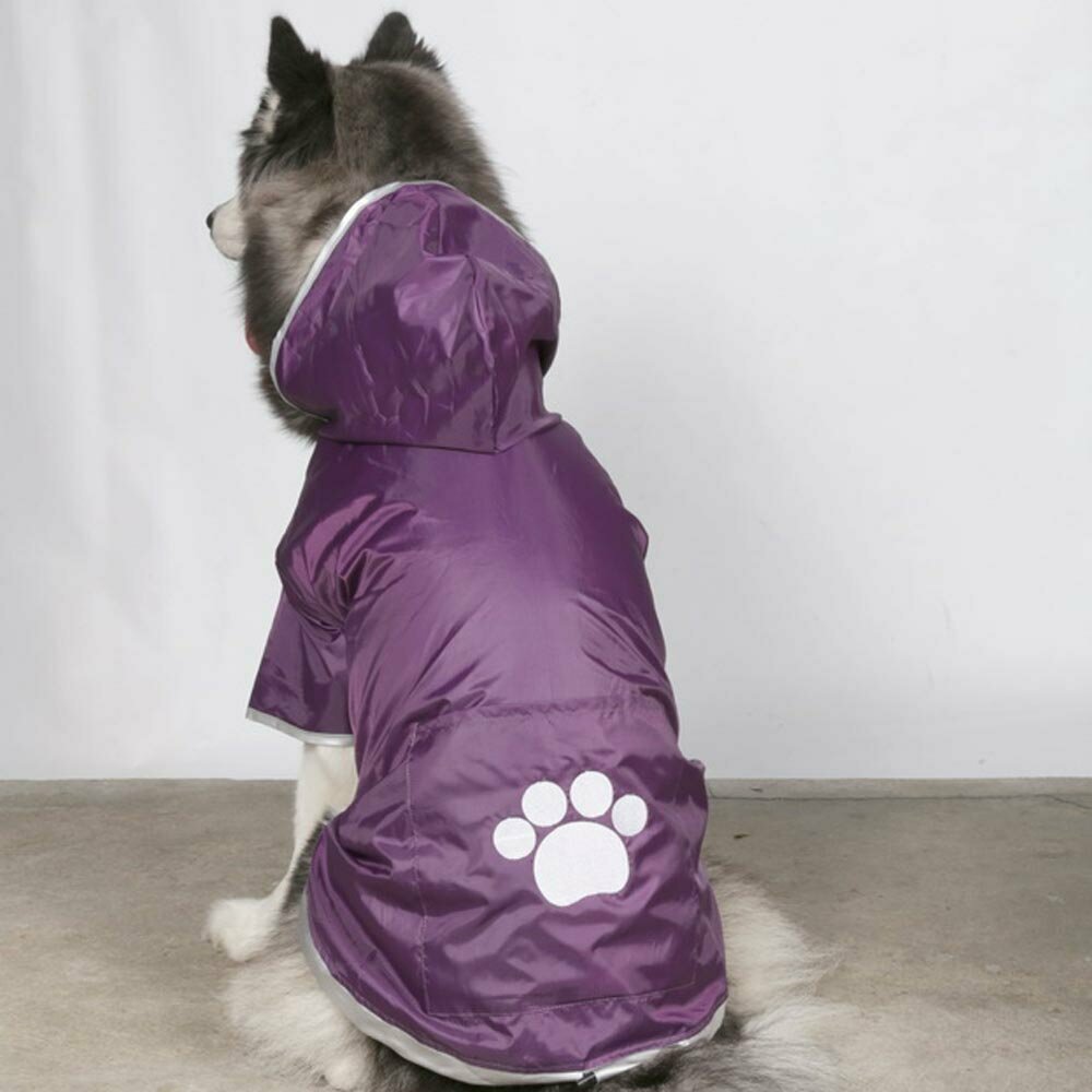 Chubasquero para perros grandes, capucha y 2 mangas, lila - DoggyDolly BD122