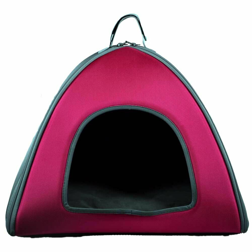 Caseta cama para perros rosa-gris recomendada por GogiPet