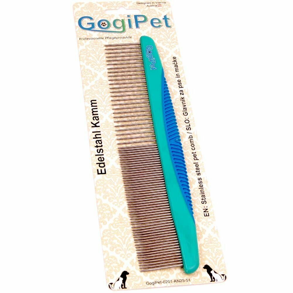 Peine para perros - peine metálico grueso y fino como equipo de peluquería canina GogiPet® .