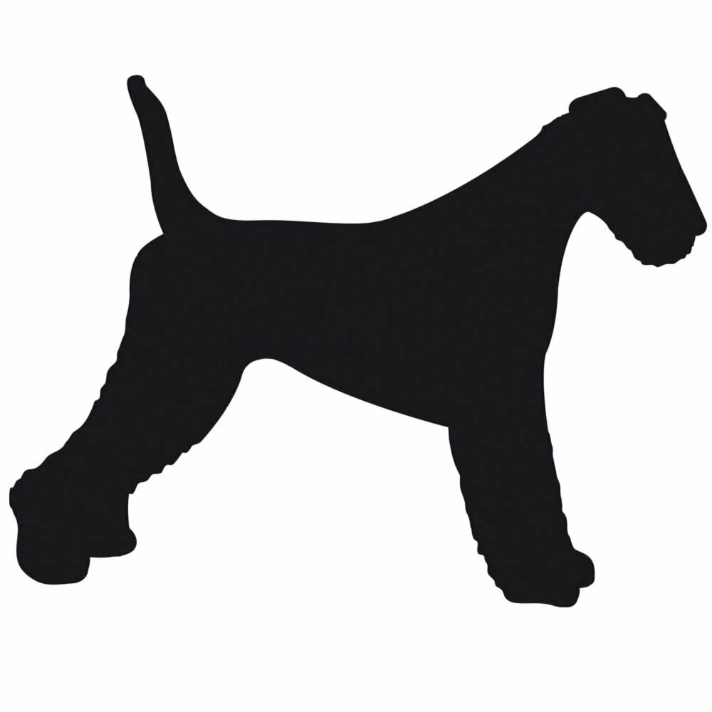 Pegatina grande negra y decorativa de perro Airedale Terrier
