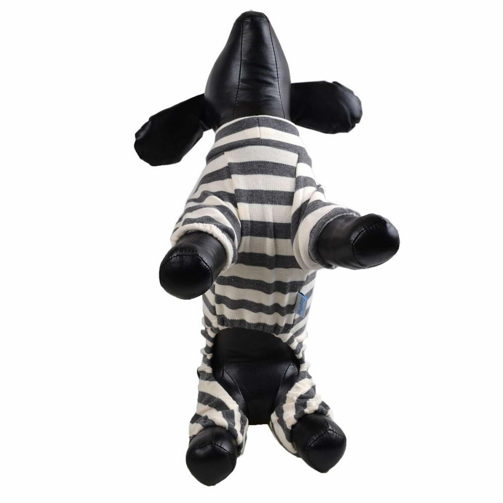 Mono / traje de casa de algodón suave para perros de GogiPet, rayas grises