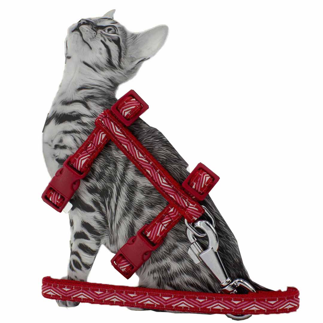 Arnés para gatos con correa de GogiPet® "Gatito rojo"