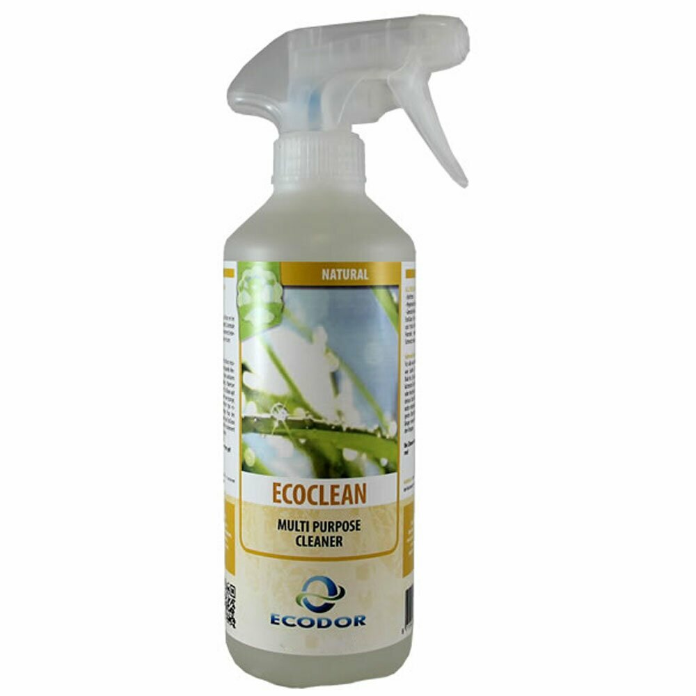 Ecodor EcoClean limpiador multiusos con fórmula activa - 3 en 1, desengrasa, higieniza y elimina olores. Botella con pulverizador de 500 ml.