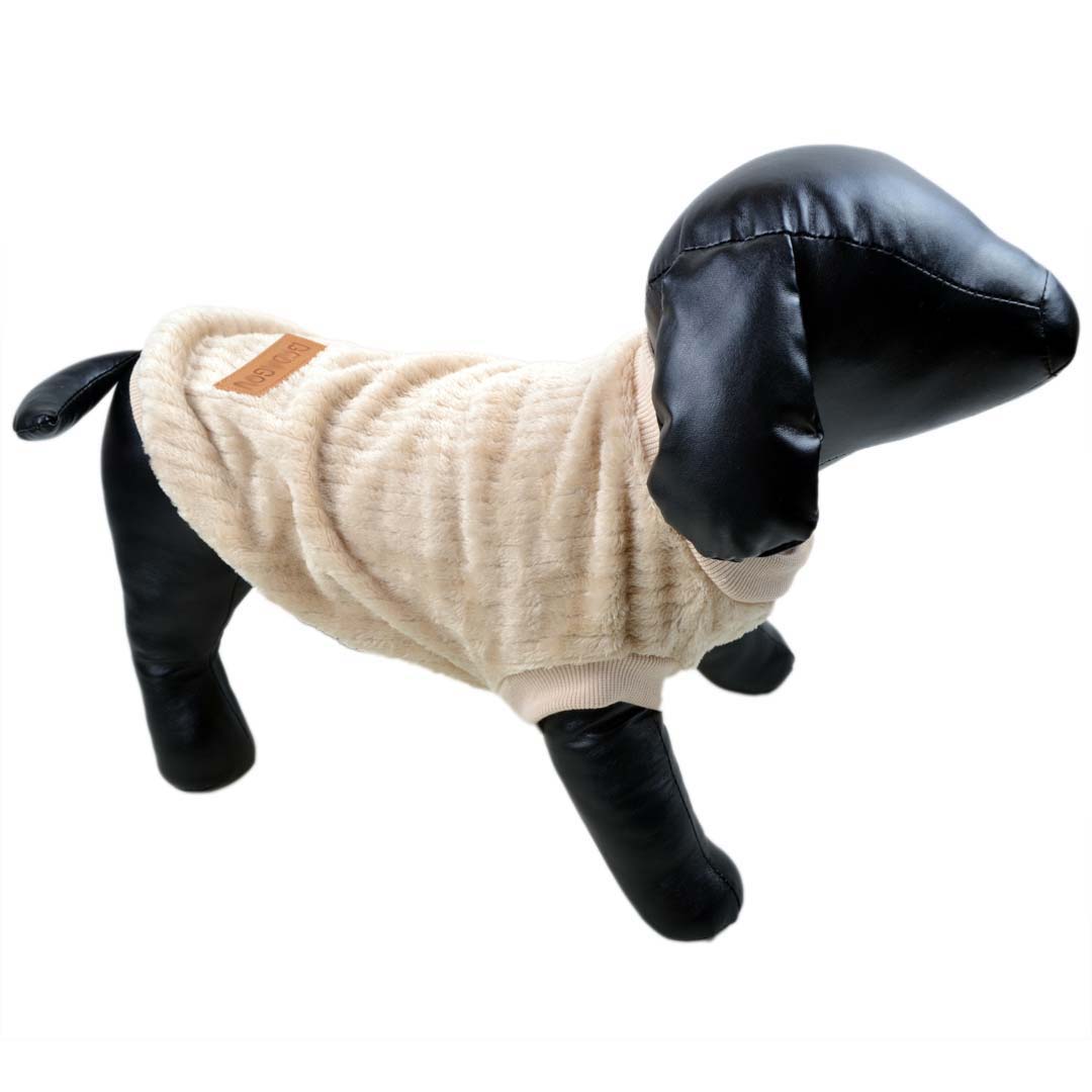 Suéter para perros de forro polar cepillado caqui - Ropa de abrigo para perros