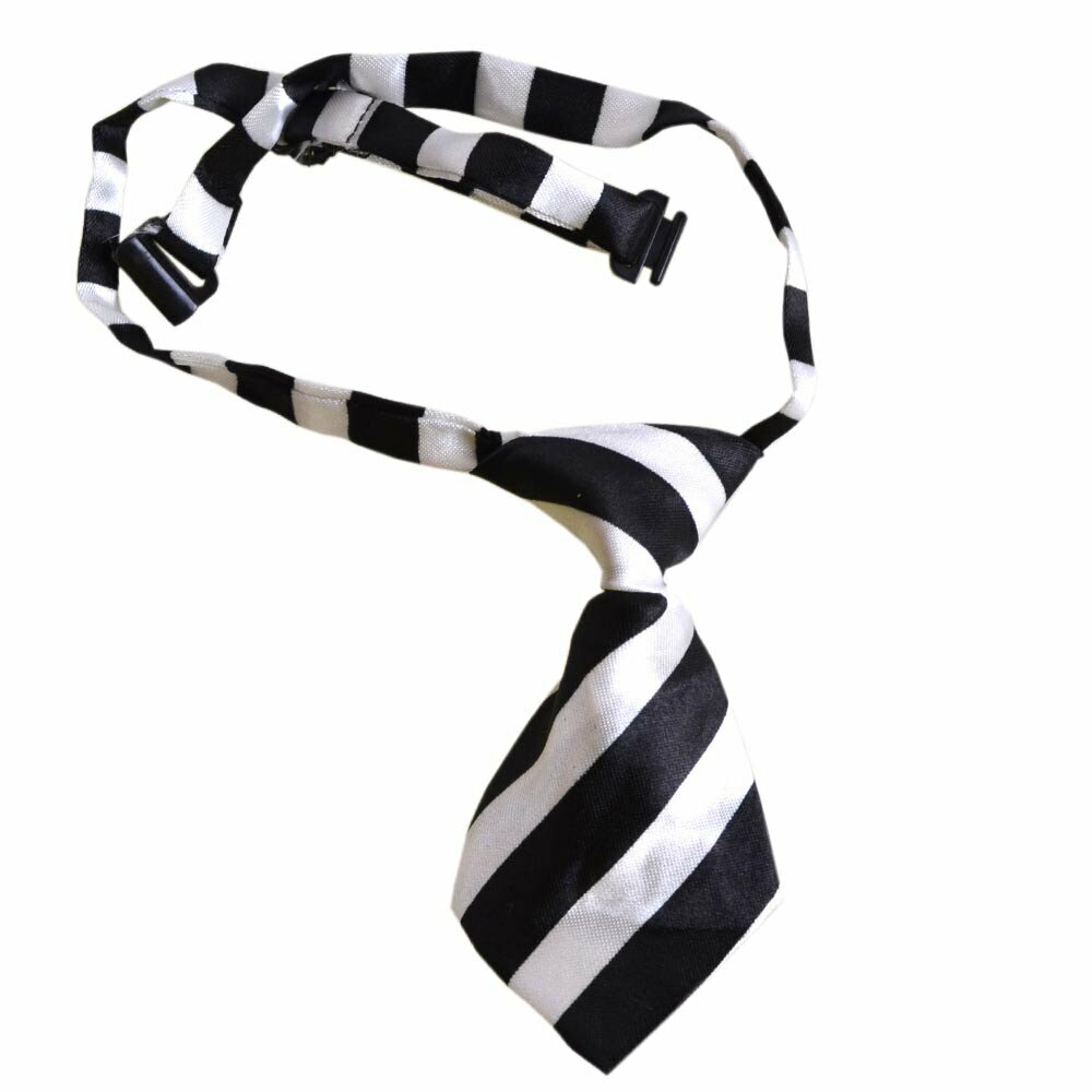 Corbata para perros hecha a mano con rayas negras y blancas GogiPet