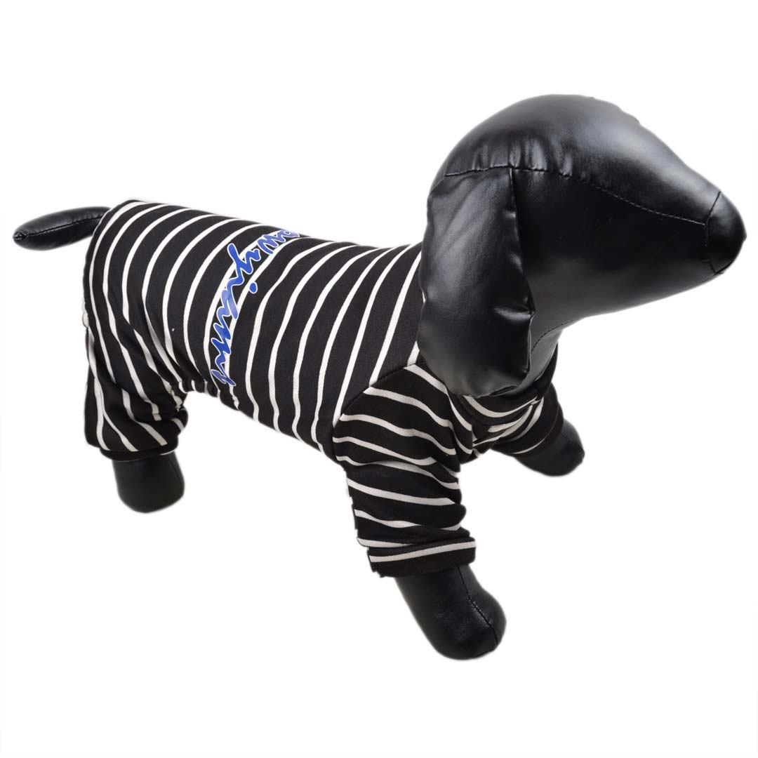 Moderno Leggings para perros en color negro con rayas blancas