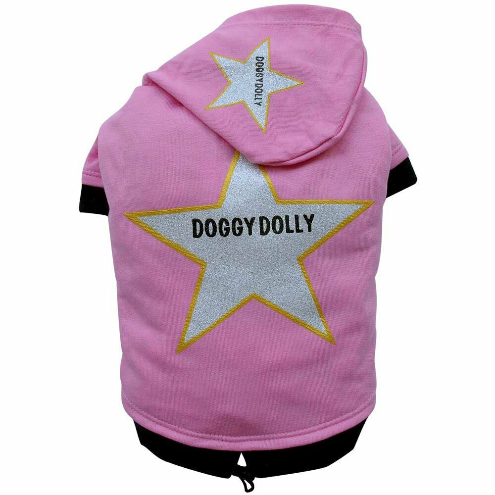 Sudadera para perros con capucha mod. "Star" de DoggyDolly, rosa