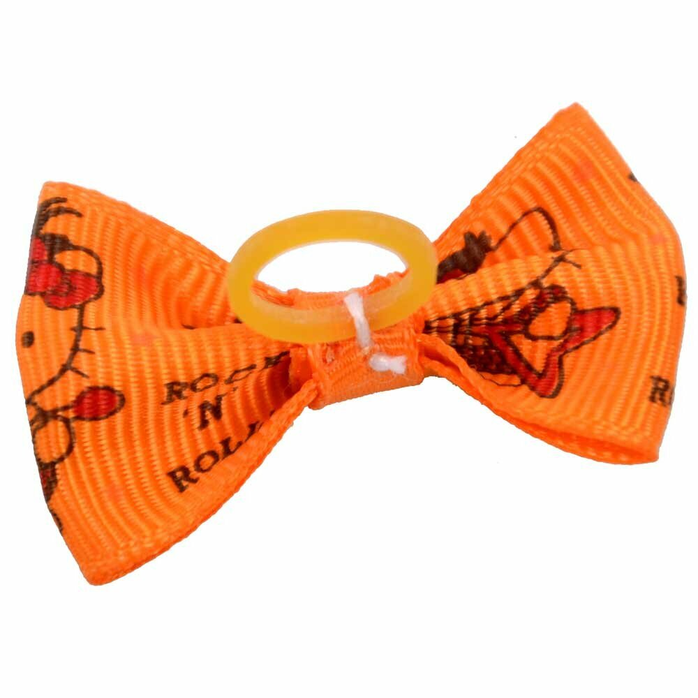 Lazo para el pelo en color naranja con Hello Kitty Rock Star, de diseño encantador con goma elástica