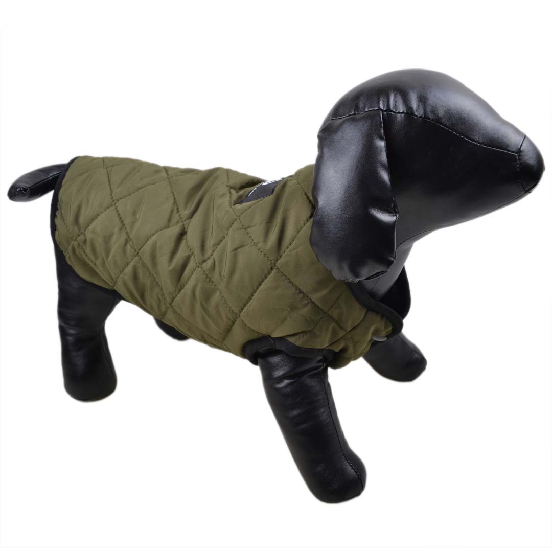 Parka para perros con forro cálido - Anorak para perros verde militar para los días fríos