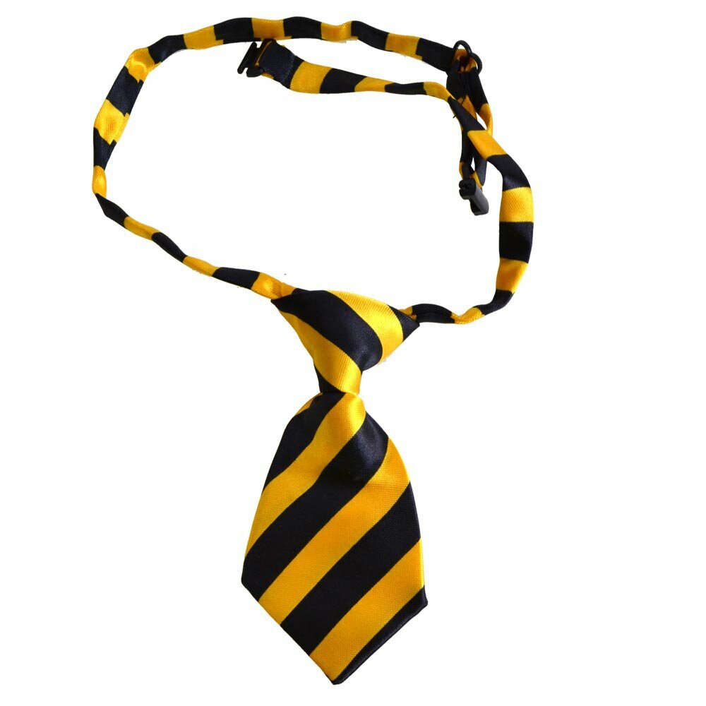 Corbata para perros hecha a mano con rayas amarillas y negras de GogiPet