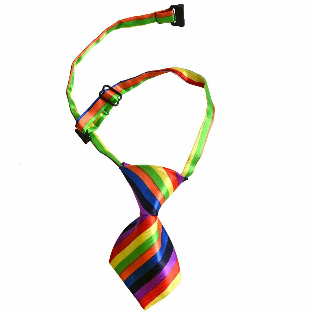 Corbata para perros hecha a mano con rayas multicolores de GogiPet