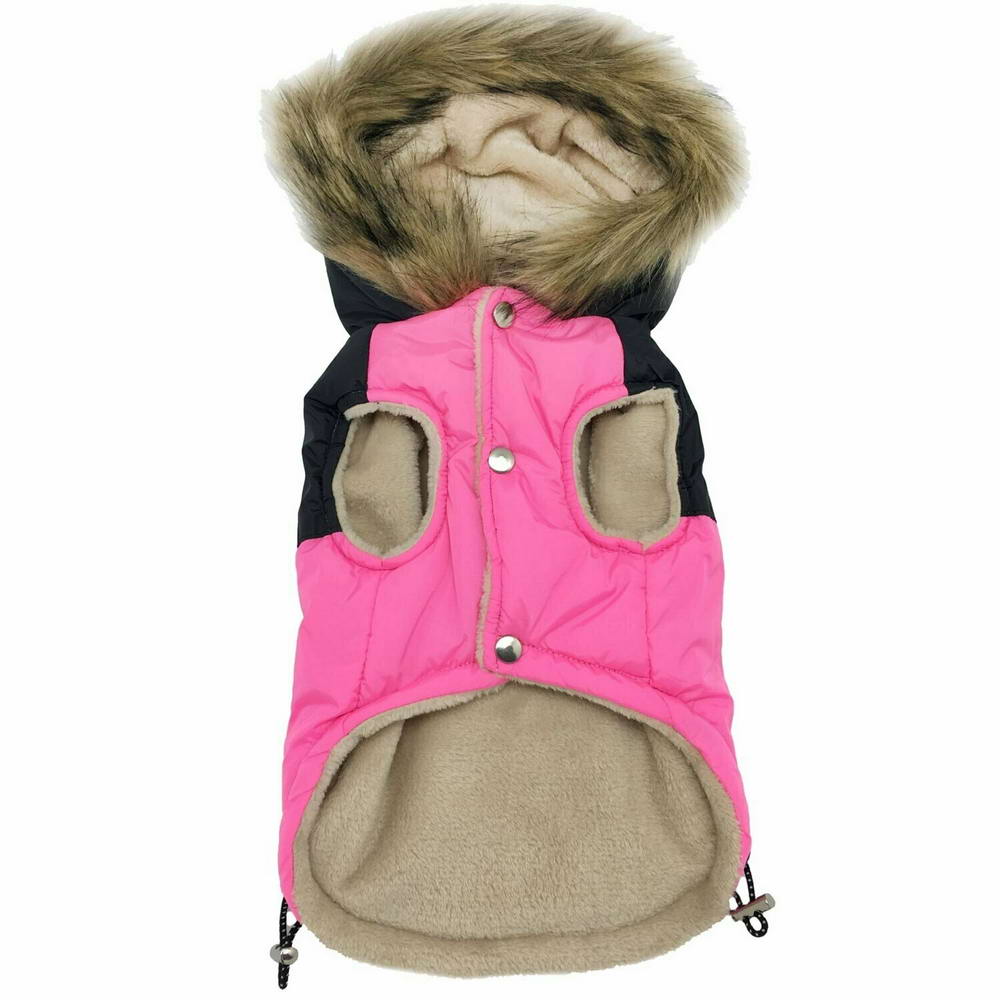 Chaleco cálido para perros "Alice" de GogiPet, rosa con capucha