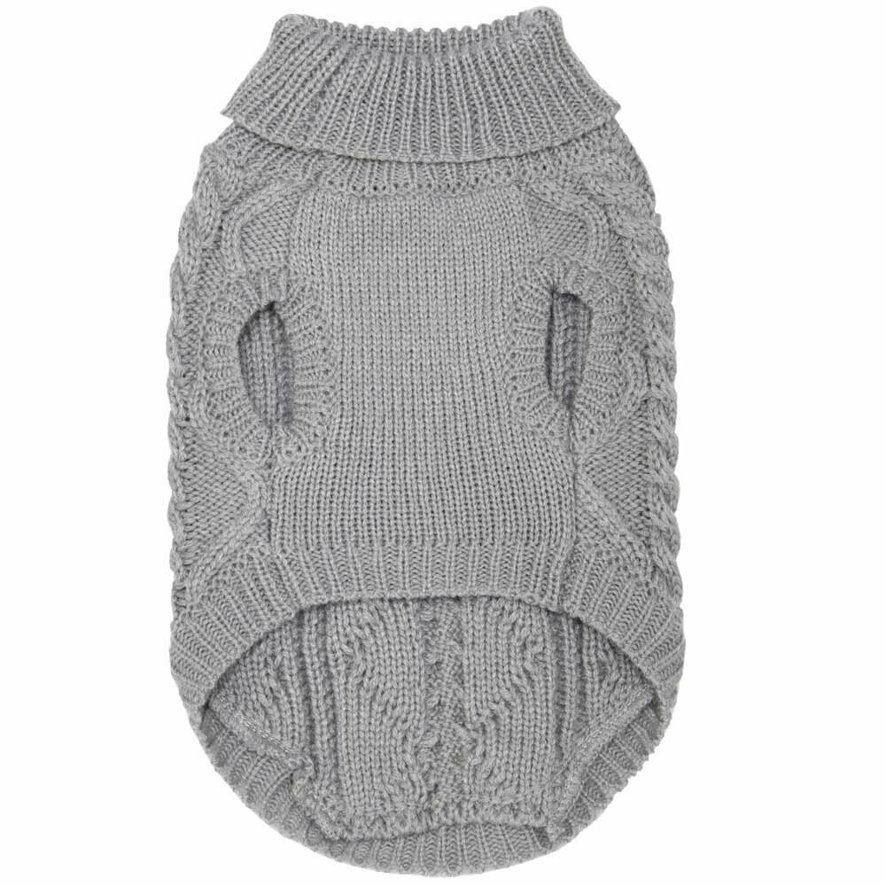 Suéter cálido de punto para perros "Queenie" de GogiPet, gris