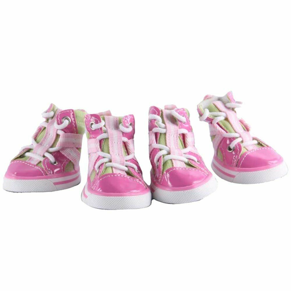 Zapatos para perros rosas y verdes de DoggyDolly