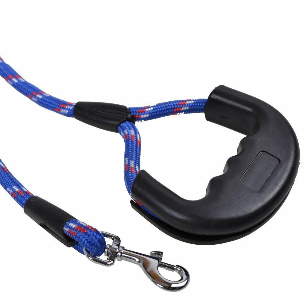 Correa para perros de cuerda de alpinismo, con asa desmontable azul