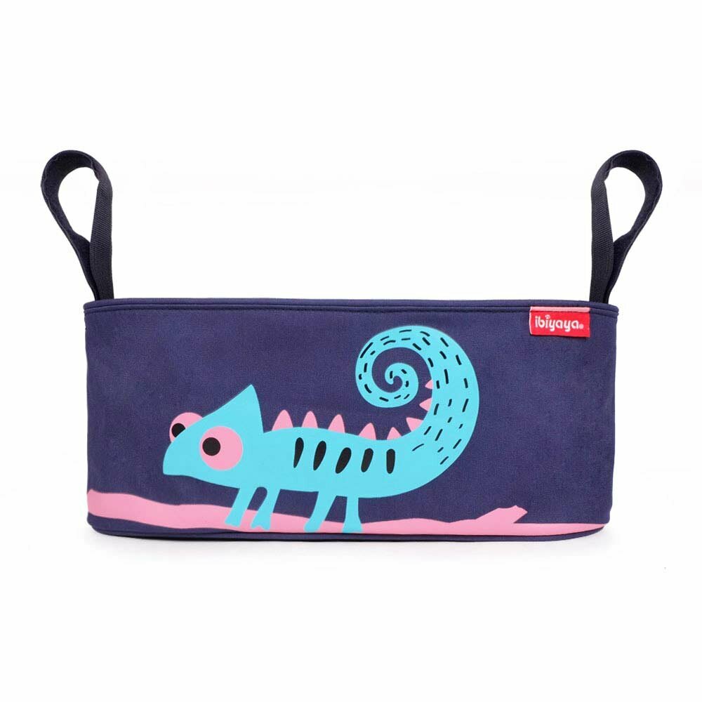 Bolso de accesorios para perros lila con camaleón