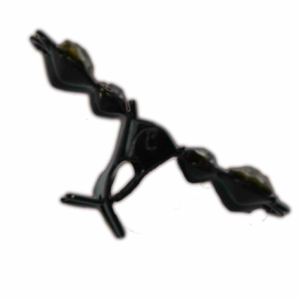 Clip de pelo para perros - en forma de mariposa con strass, de color negro.