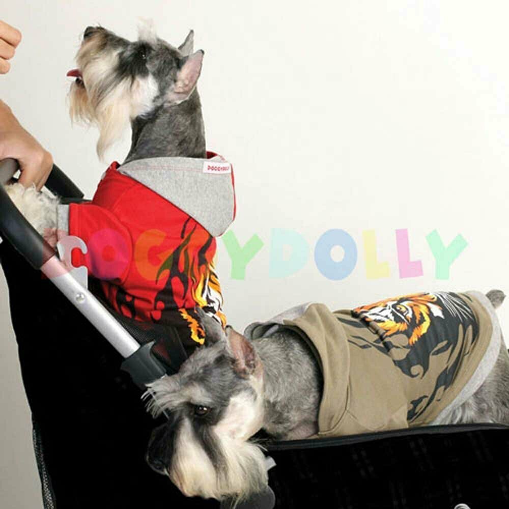 Sudadera con capucha para perros grandes "Tigre" de DoggyDolly, verde, en Onlinezoo al mejor precio