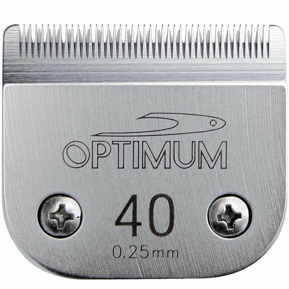 Cuchilla Snap on Optimum #40 de 0,25 mm altura de corte para: Oster, Andis, Moser, Heiniger, Optimum y otras cortapelos.