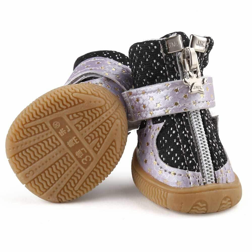 Zapatos para perros GogiPet con suela de goma, estrellas negras