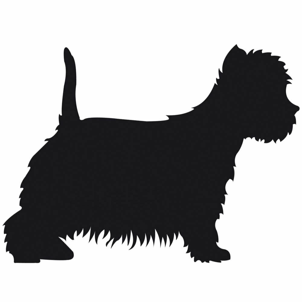Pegatina grande negra y decorativa de perro West Highland Terrier
