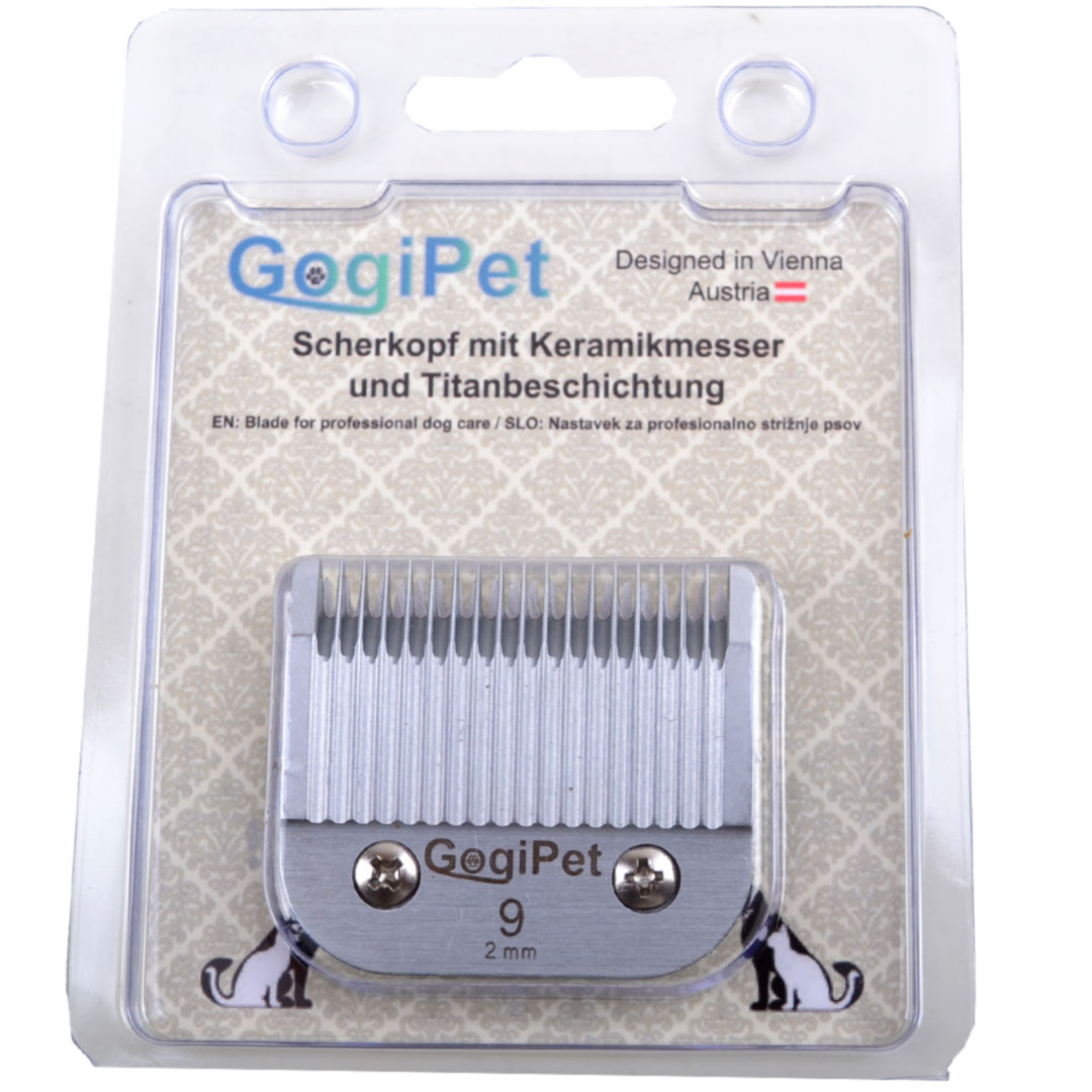 Cuchilla Size 9 de 2 mm longitud de corte de GogiPet para cortapelos profesionales para perros - Sistema SnapOn/Clip