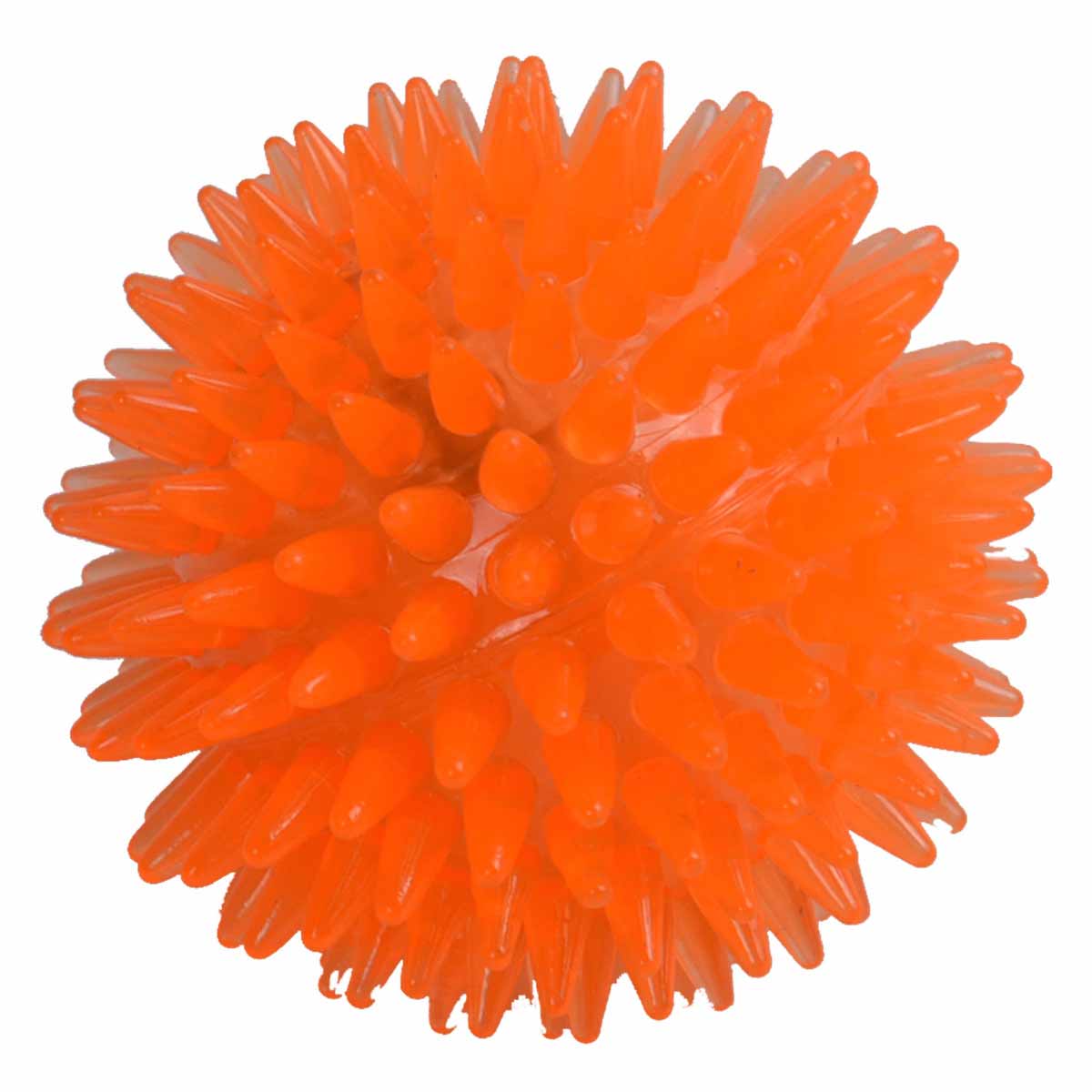 Pelota para perros luminosa y sonora naranja de 6 cm. de diámetro - juguetes para perros.