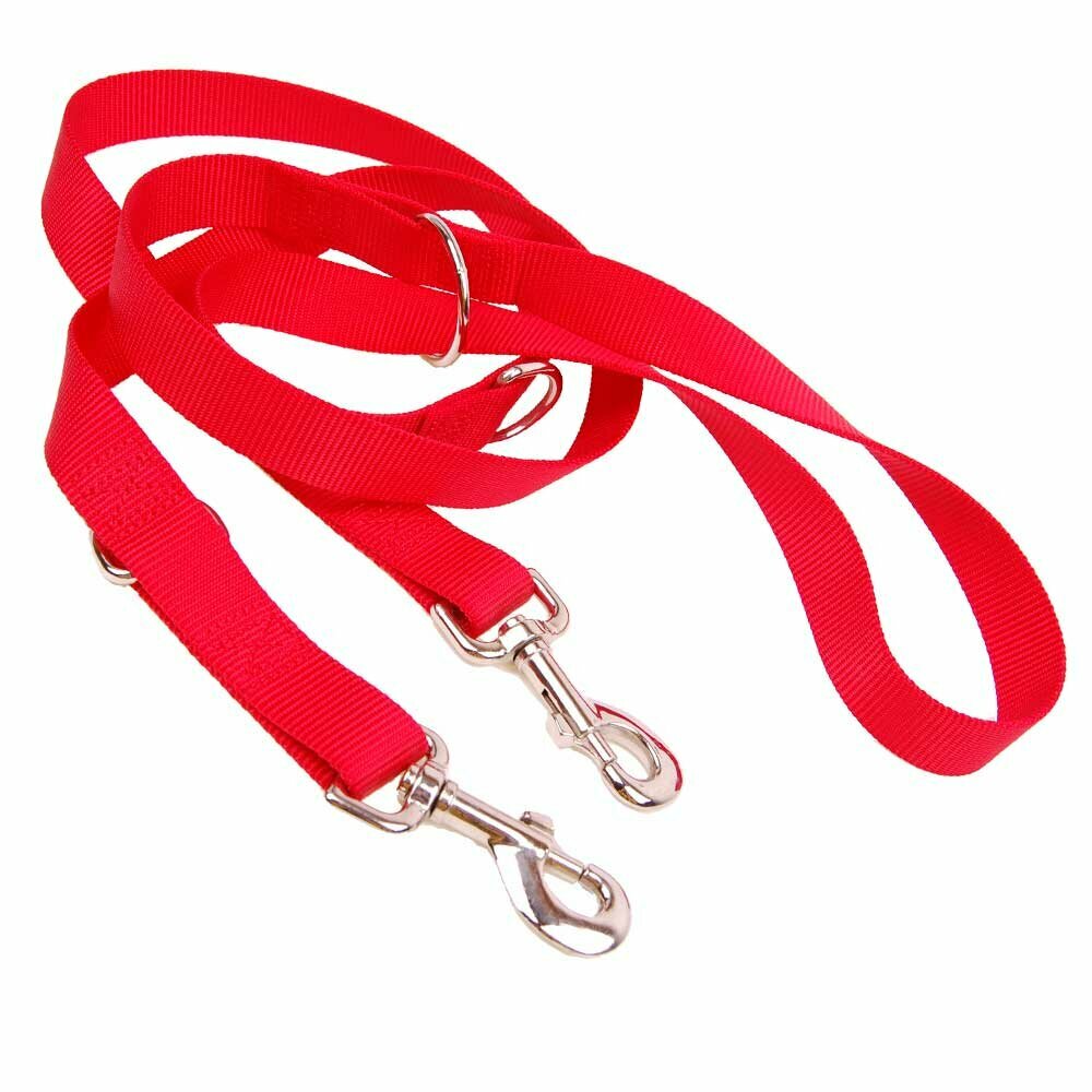 Correa de nylon rojo para perros, tamaño ajustable, súper resistente.
