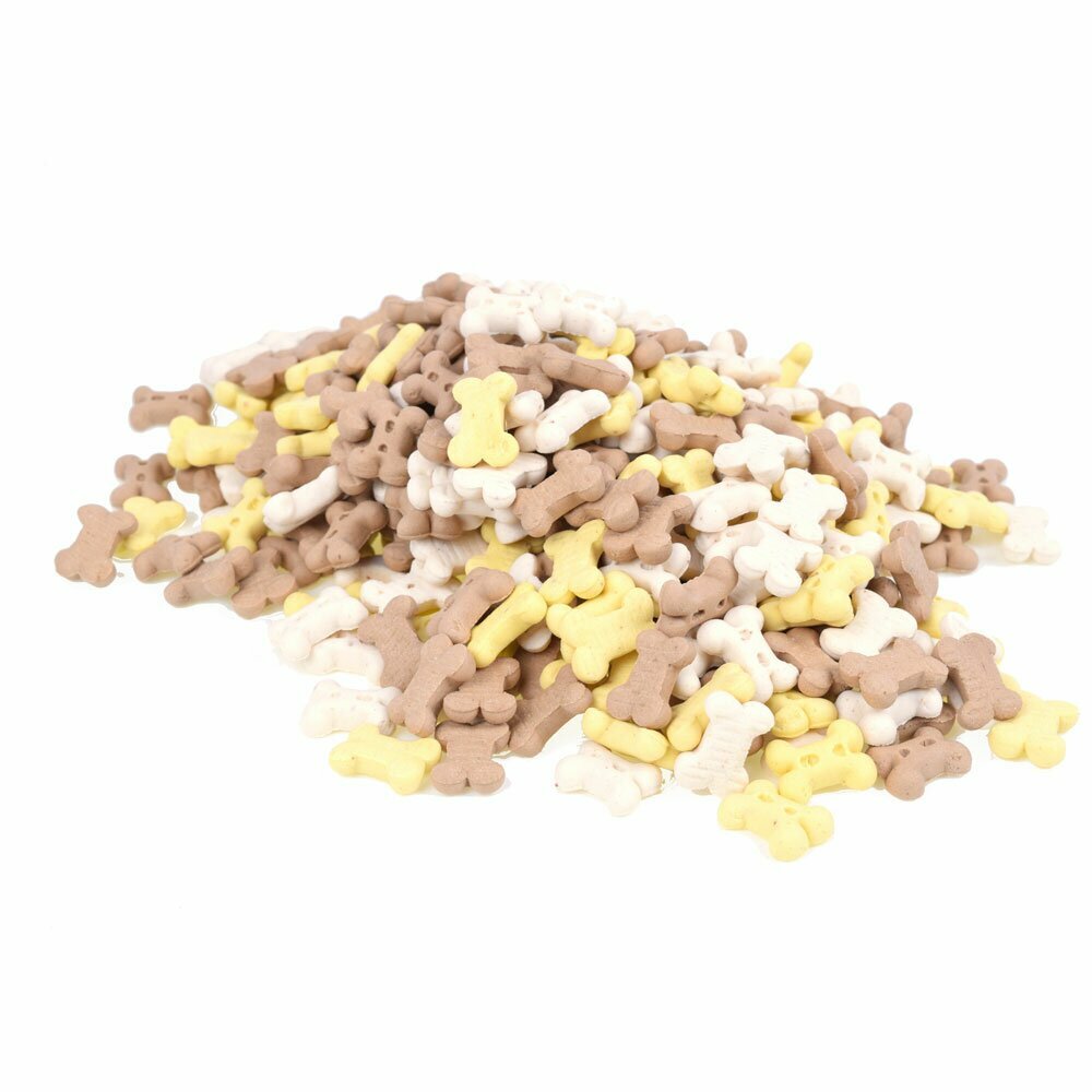 Bocaditos de cereales naturales para perros con 3 sabores.