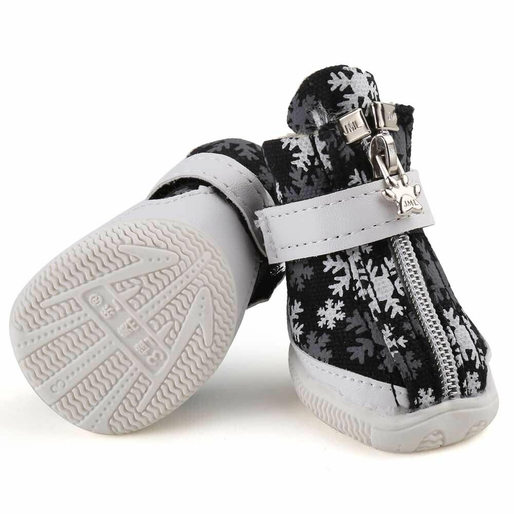 Zapatos de invierno para perros GogiPet, negro con forro polar