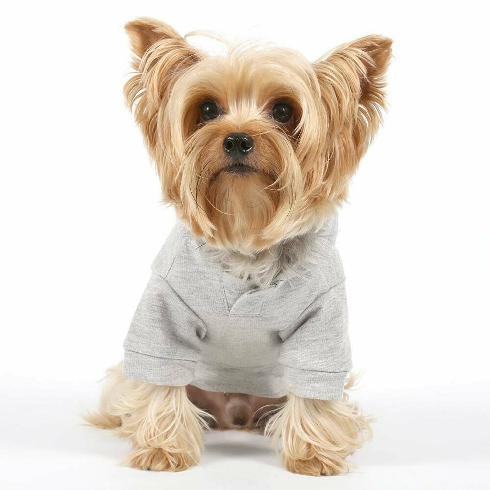 Suéter gris con capucha para perros - Ropa de invierno para perros muy cómoda