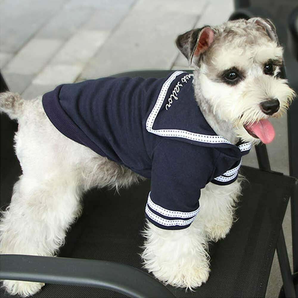 Chaqueta azul y cálida de algodón para perros "Best Sailor"