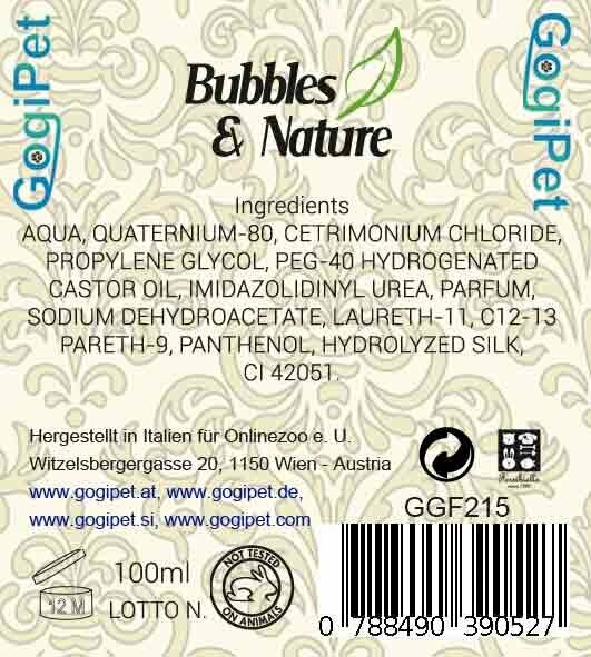 Productos para el cuidado de perros GogiPet sin experimentos con animales - Bubbles & Nature.