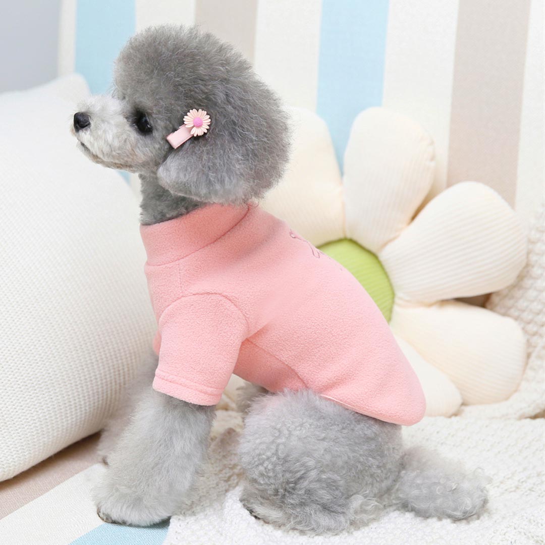 Suéter para perros de suave forro polar rosa