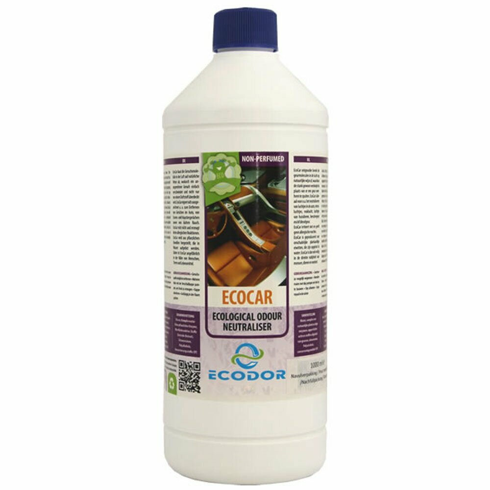 Botella de 1L. de repuesto Ecodor EcoCar, contra olores desagradables en los vehículos.