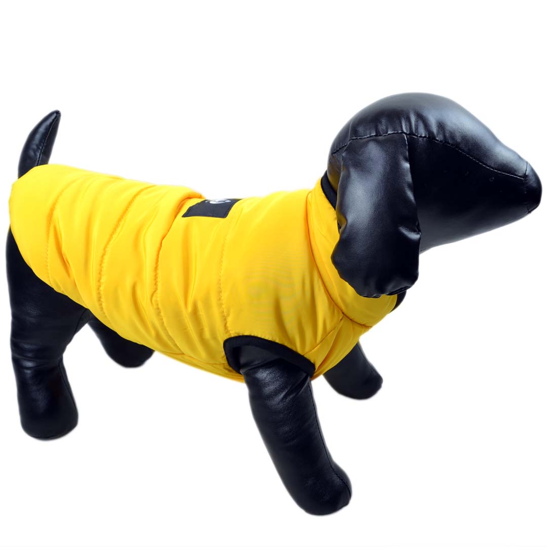 Cálido anorak para perros en color amarillo