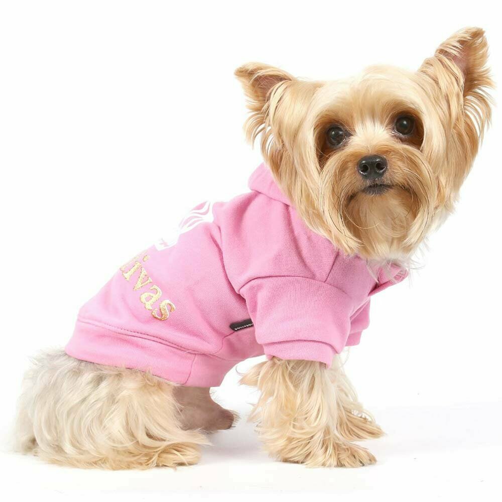 Pullover para perros con capucha en color rosa "Royal Divas" 