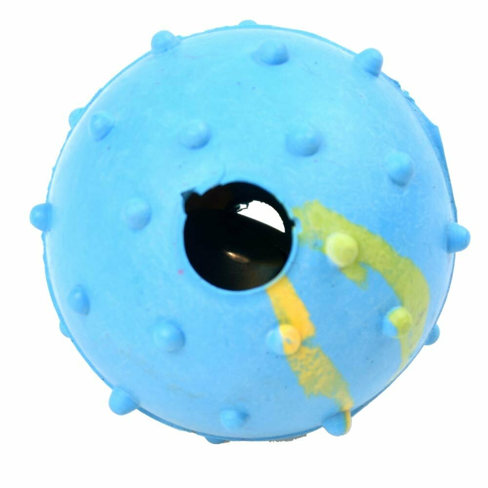 Pelota de goma azul con cascabel de 5 cm. Ø GogiPet