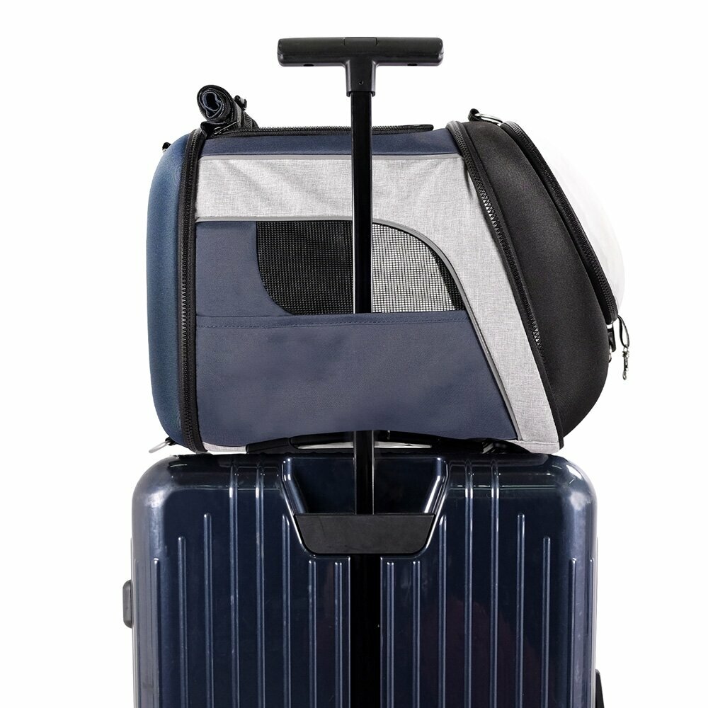 Bolso/mochila de viaje para perros con diseño de maleta