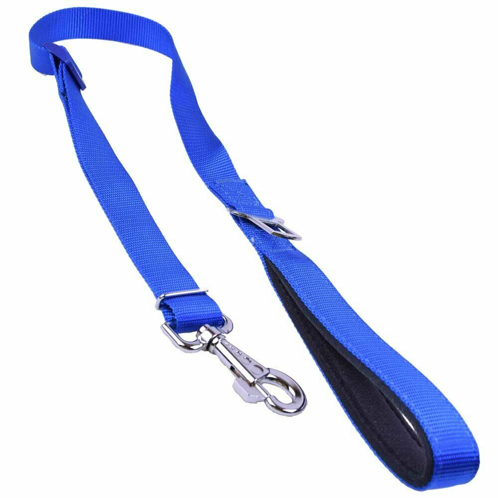 Correa y cinturón de seguridad para perros 2 en 1 GogiPet, en nylon azul