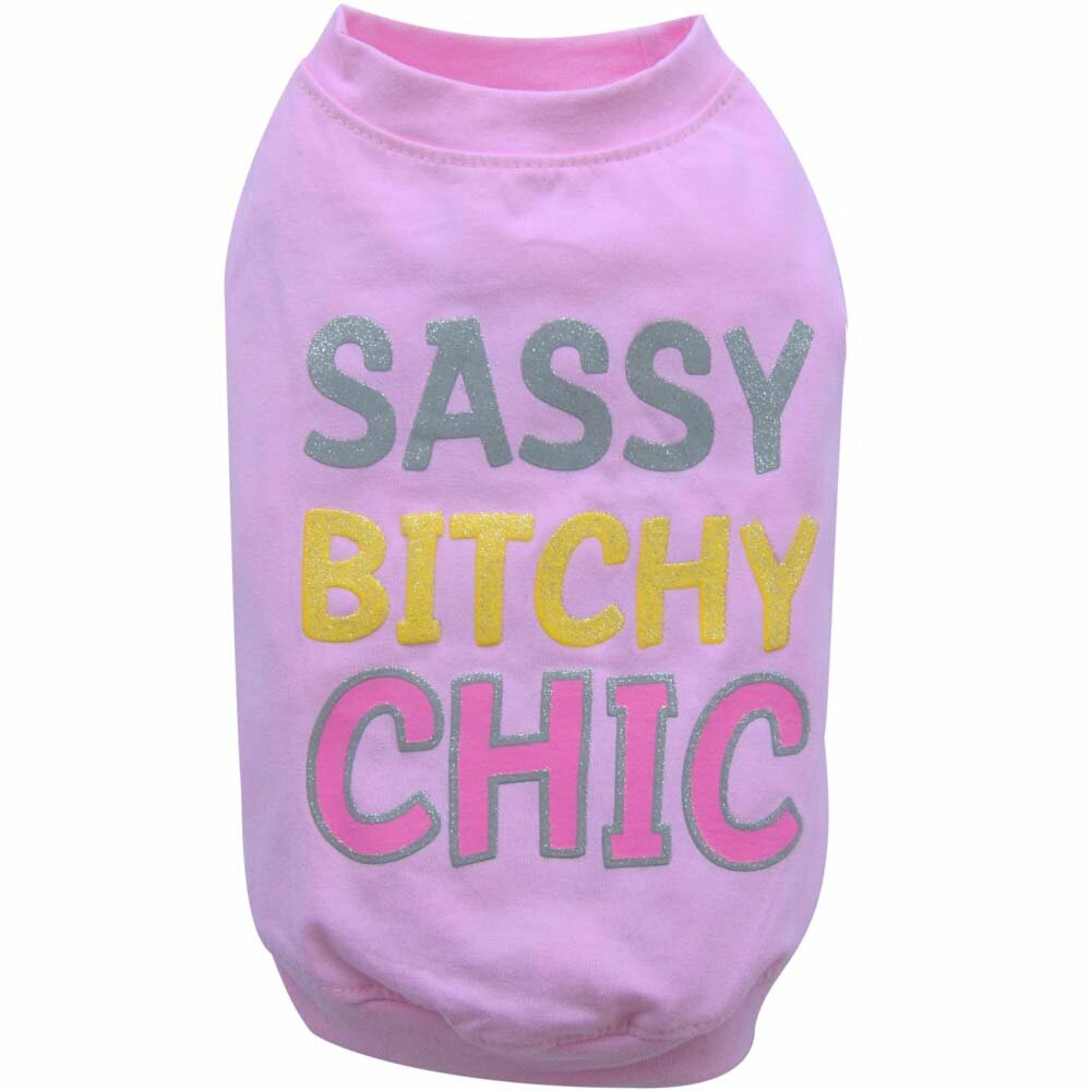 Camiseta para perros Sassy Bitchy Chic de DoggyDolly, rosa