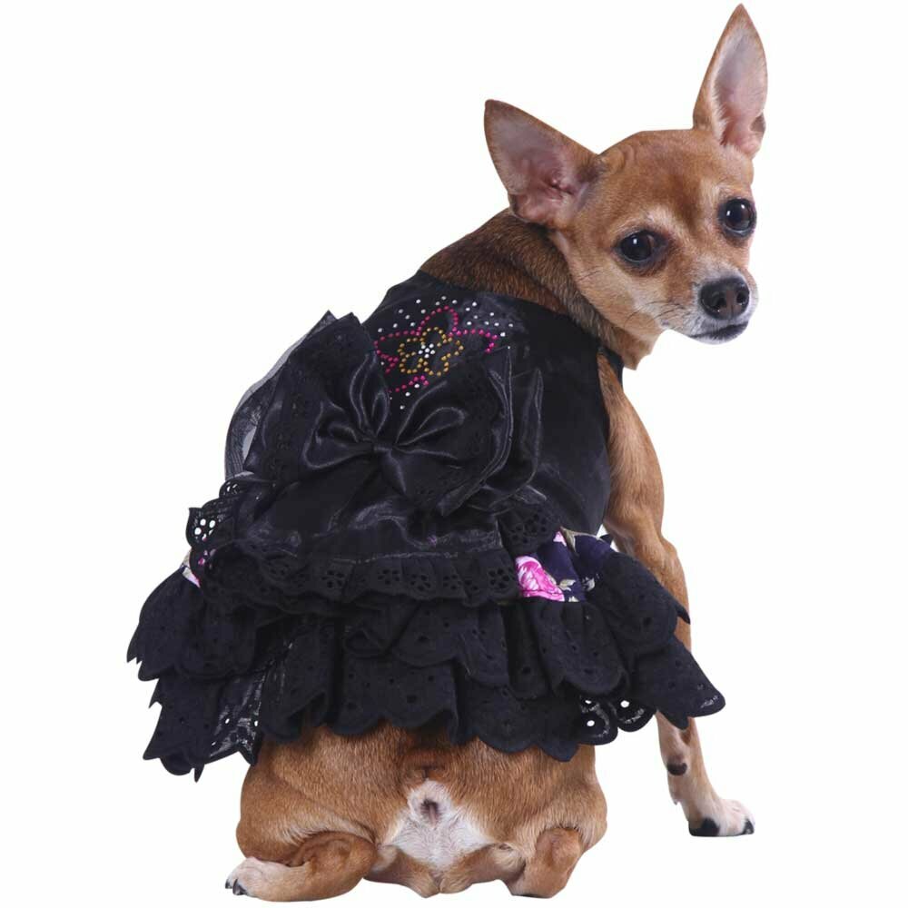 Vestido de lujo para perros "Elly" DoggyDolly negro